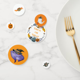 Confeti Feliz Fiesta de disfraces de Halloween Pumpkin Con
