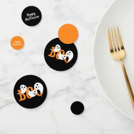 Confeti Feliz Halloween Boo Fantasma Negro