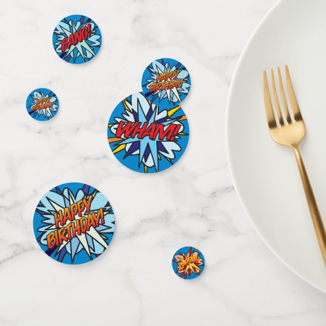 Confeti FELIZ libro de cómics retro de cumpleaños (Grupo)