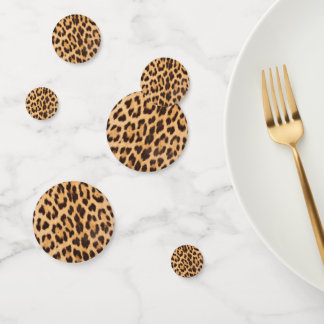 Confeti festín de leopardo de la moda festejando feliz cum