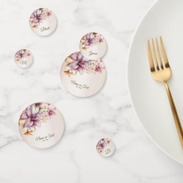 Confeti Fiesta acuarela Boho Flores rosas elegantes