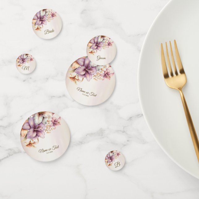 Confeti Fiesta acuarela Boho Flores rosas elegantes (Grupo)