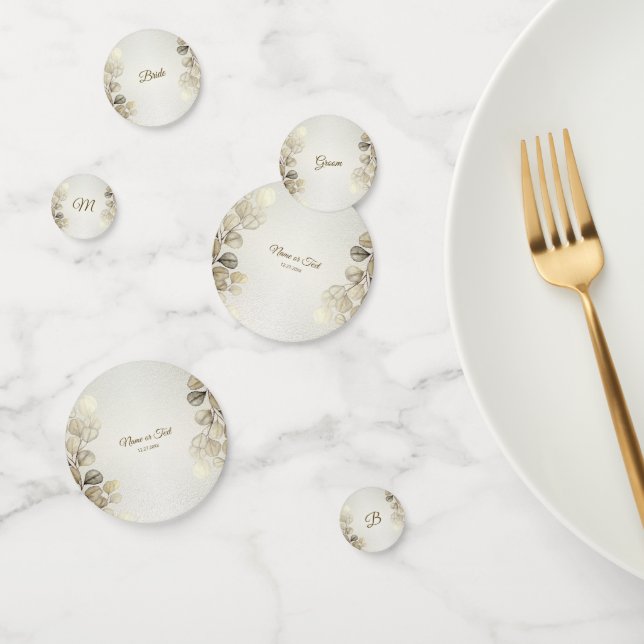 Confeti Fiesta acuarela Eucalipto Dorado Foliage Brillante (Grupo)