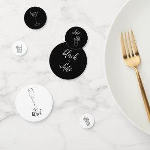 Confeti Fiesta blanco y negro