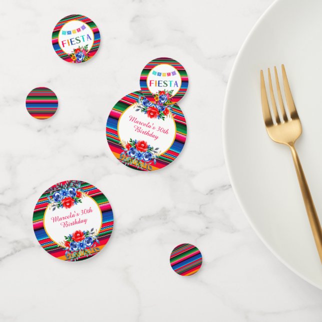 Confeti Fiesta colorida de serape mexicano (Grupo)