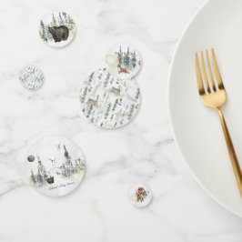 Confeti Fiesta de animales de la selva forestal rústica