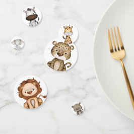 Confeti Fiesta de animales salvajes Safari moderno