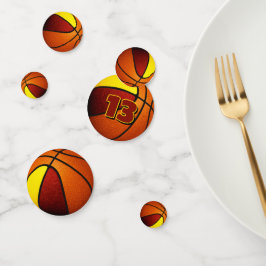 Confeti fiesta de baloncesto de los colores del equipo de