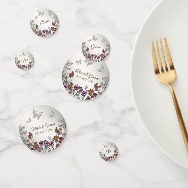 Confeti Fiesta de bodas Colorful Garden Flores Mariposas (Grupo)