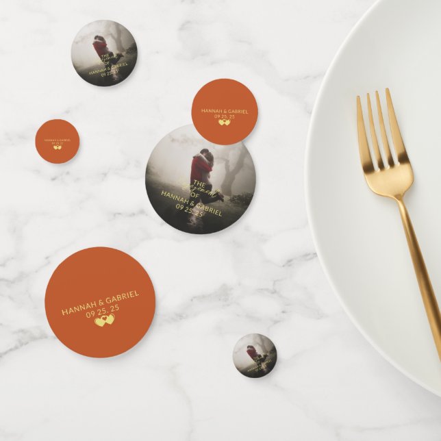 Confeti Fiesta de Compromiso de Boda Agregar Foto (Grupo)