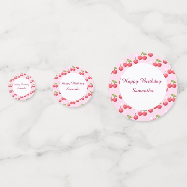 Confeti Fiesta de cumpleaños 1 Cute Cherry (Anversos)