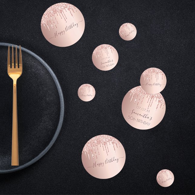 Confeti Fiesta de cumpleaños 50 rosas purpurinas de oro go (Subido por el creador)