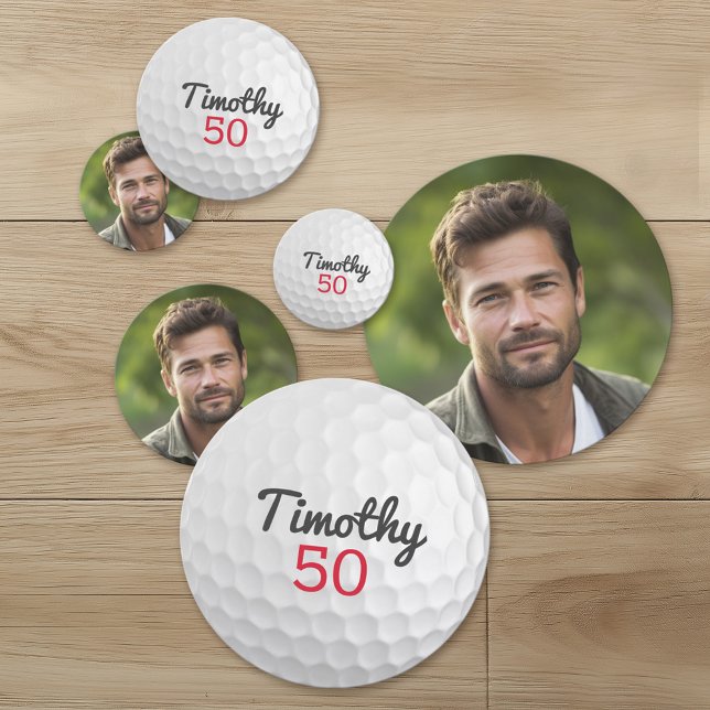 Confeti Fiesta de cumpleaños 50 u otro año de Golf Ball (Custom Photo Confetti)