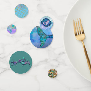 Confeti Fiesta de Cumpleaños Brillo de Sirena Variado