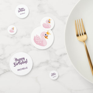 Confeti Fiesta de cumpleaños chica de cisne de princesa pú