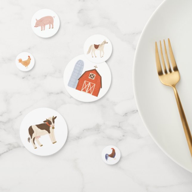 Confeti Fiesta de cumpleaños de animales de granja (Grupo)