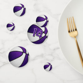 Confeti fiesta de cumpleaños de baloncesto de chicas blanc