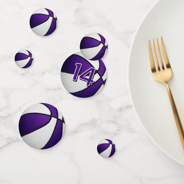 Confeti fiesta de cumpleaños de baloncesto de chicas blanc (Grupo)