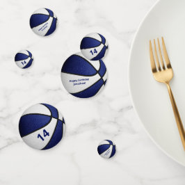 Confeti fiesta de cumpleaños de baloncesto para niños blan