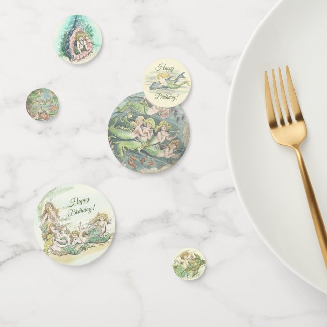 Confeti Fiesta de cumpleaños de las sirenas de la fantasía (Grupo)