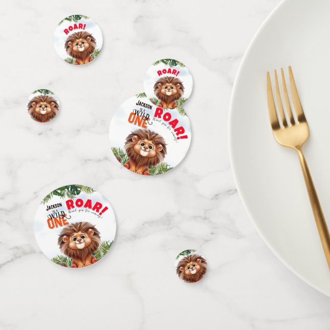 Confeti Fiesta de cumpleaños de Lion Safari Wild ONE para  (Grupo)