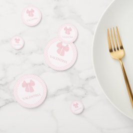 Confeti Fiesta de cumpleaños de Pink bow polka dot