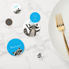 Confeti Fiesta de cumpleaños de Racoon para el bebé que cu