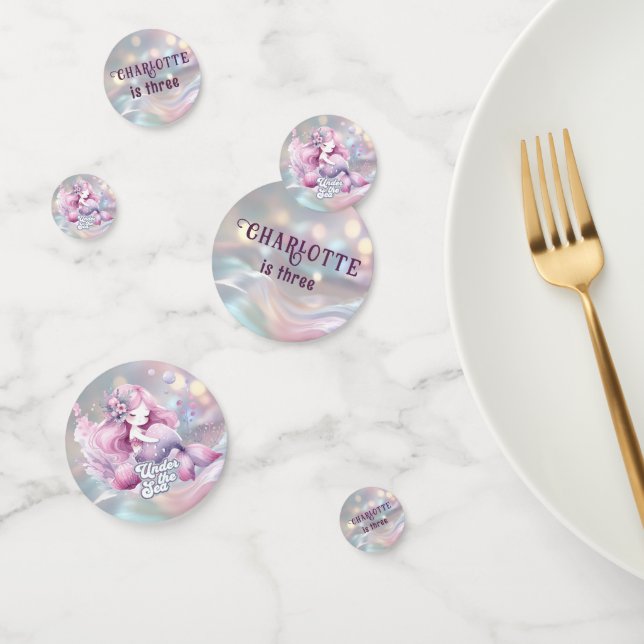 Confeti Fiesta de cumpleaños de sirena mágica para niños (Grupo)