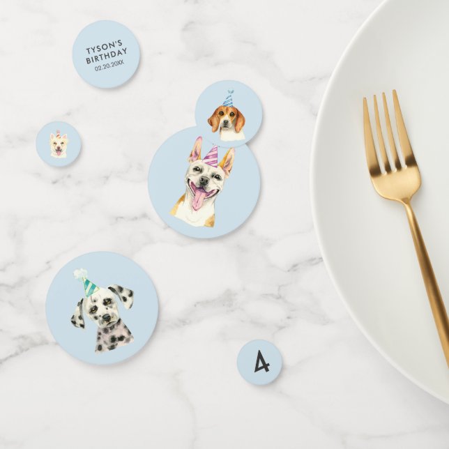 Confeti Fiesta de cumpleaños de Watercolour Dog Puppy (Grupo)