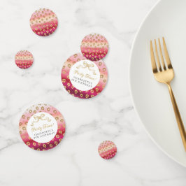 Confeti Fiesta de cumpleaños del leopardo rosa y de oro
