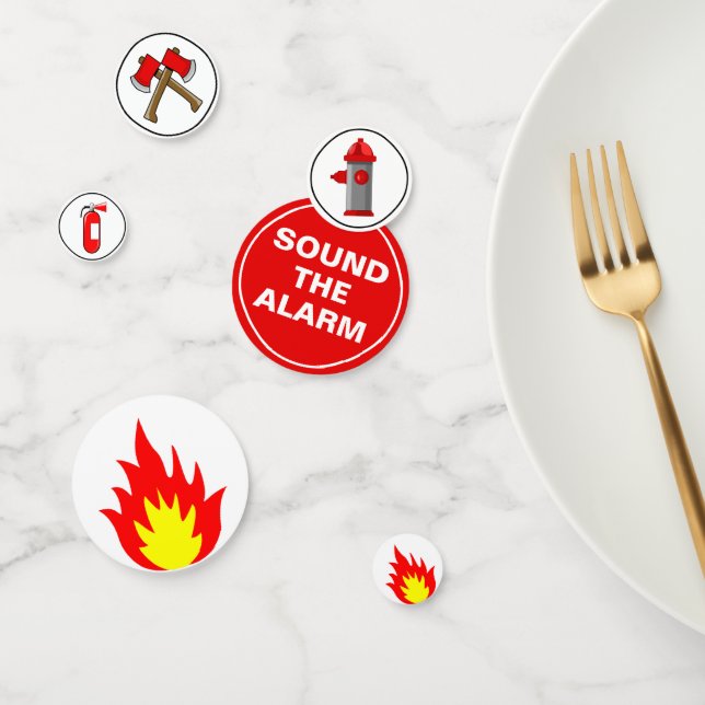 Confeti Fiesta de cumpleaños del tema del camión de bomber (Grupo)