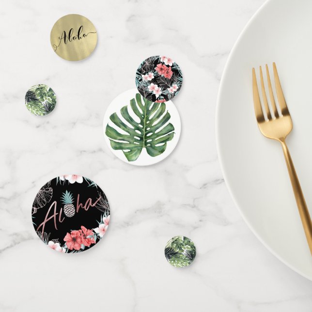 Confeti Fiesta de Cumpleaños Hawaiana Tropical Variada (Grupo)