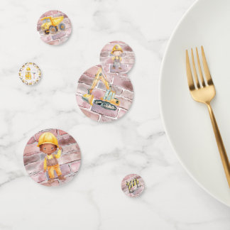 Confeti Fiesta de cumpleaños infantil con tema de construc