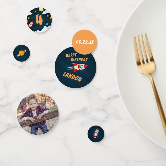 Confeti Fiesta de cumpleaños sobre el tema del espacio ult (Grupo)