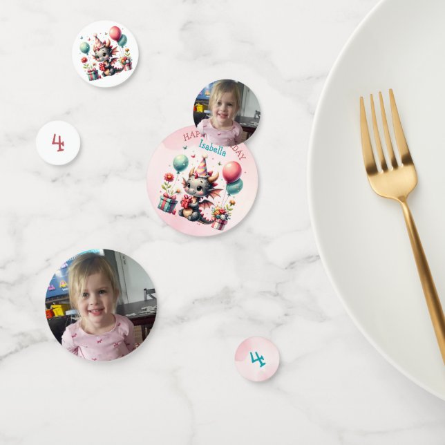 Confeti Fiesta de cumpleaños temática sobre el Dragón chic (Grupo)