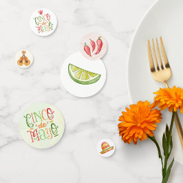 Confeti Fiesta de la acuarela divertida Cinco de Mayo