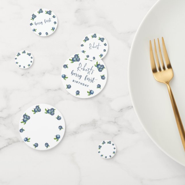 Confeti Fiesta de niños de 1 cumpleaños Blueberries (Grupo)