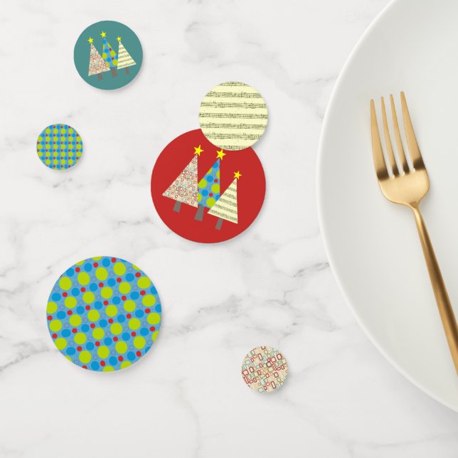 Confeti Fiesta del árbol de Navidad rojo y azul (Grupo)