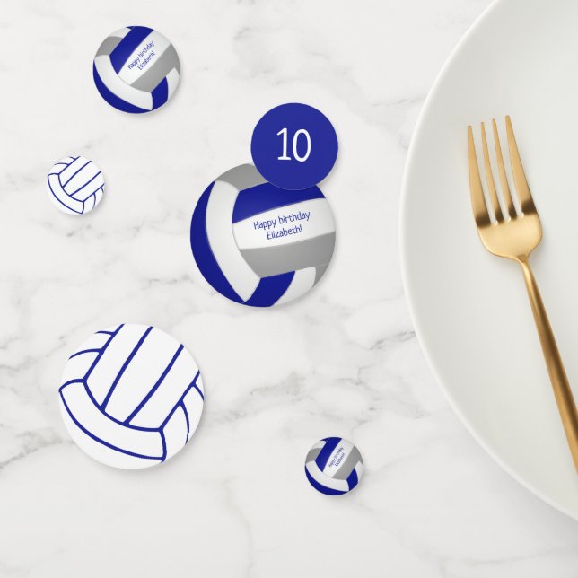 Confeti fiesta del equipo de voleibol masculino chica gris (Grupo)