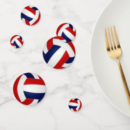 Confeti fiesta deportivo del equipo de voleibol blanco roj