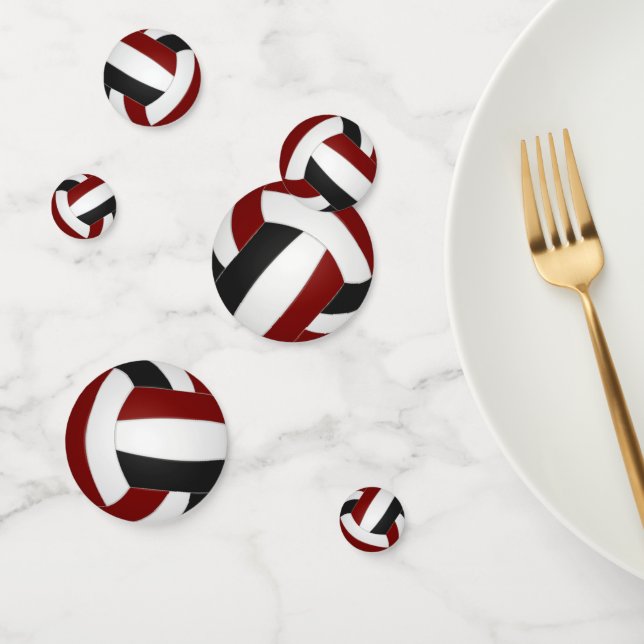 Confeti fiesta deportivo del equipo de voleibol negro marr (Grupo)