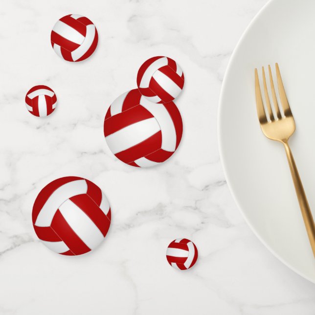 Confeti fiesta deportivo del equipo de voleibol rojo (Grupo)