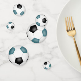 Confeti fiesta deportivo para niños con pelotas de fútbol