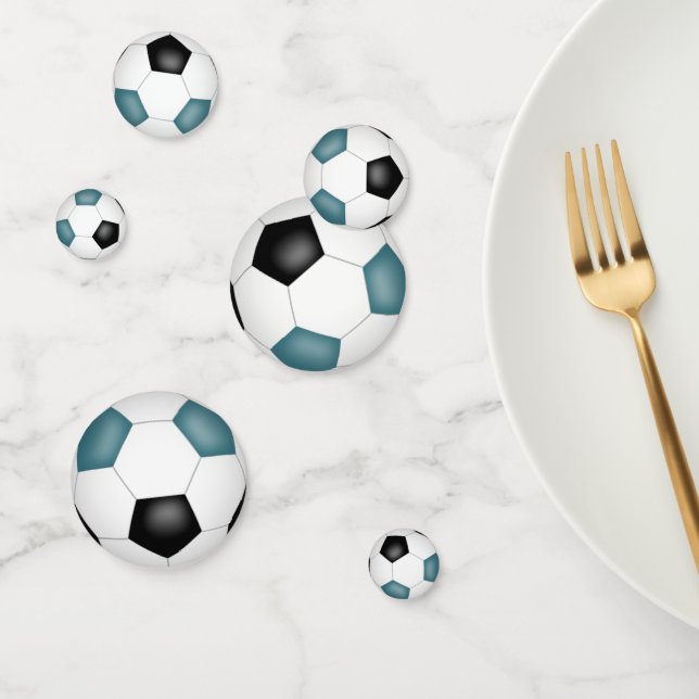 Confeti fiesta deportivo para niños con pelotas de fútbol  (Grupo)