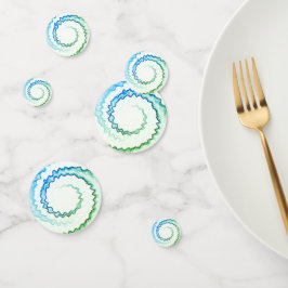 Confeti Fiesta funky del tinte blanco azul verde