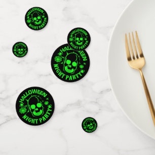 Confeti Fiesta nocturno de Halloween Skull Spider Web Gree