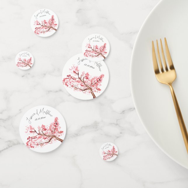 Confeti Flor de cerezo rosa Bodas acuarela (Grupo)