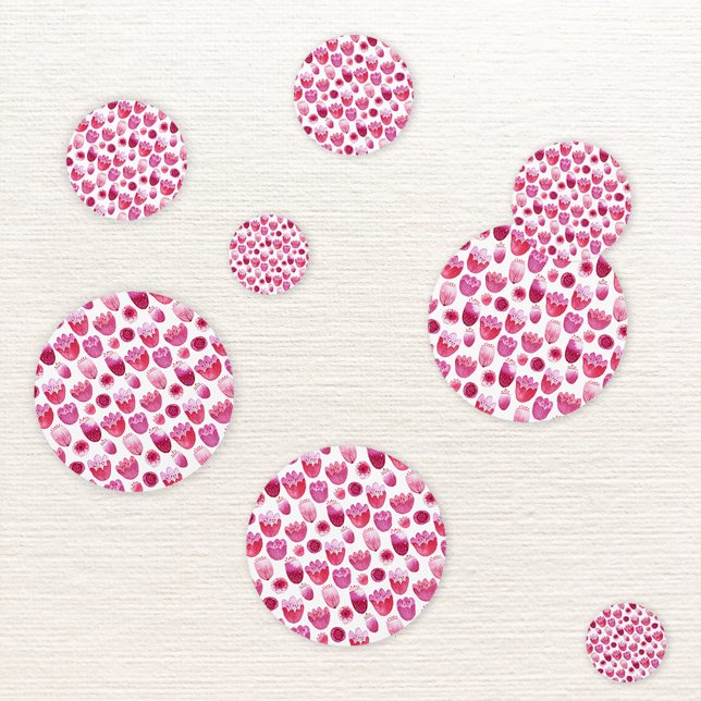 Confeti Floral color de agua rosada (Magenta hot pink watercolor blossom modern table confetti)