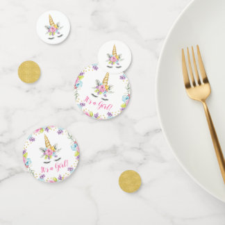 Confeti Floral de agua unicornio es un Baby Shower Chica