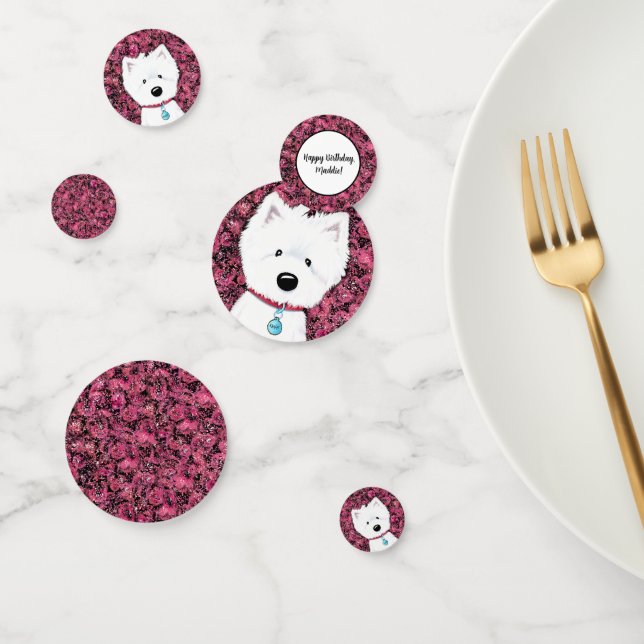 Confeti Floral de Impresiones Westie de KiniArt (Grupo)